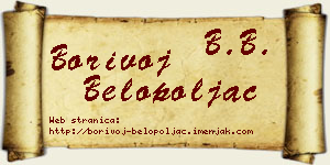 Borivoj Belopoljac vizit kartica